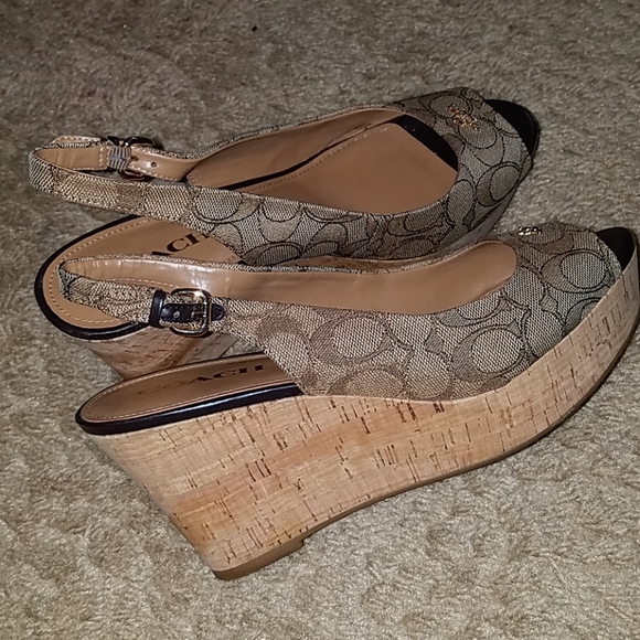 Terry Coach wedge sling back - Picture 4 of 8